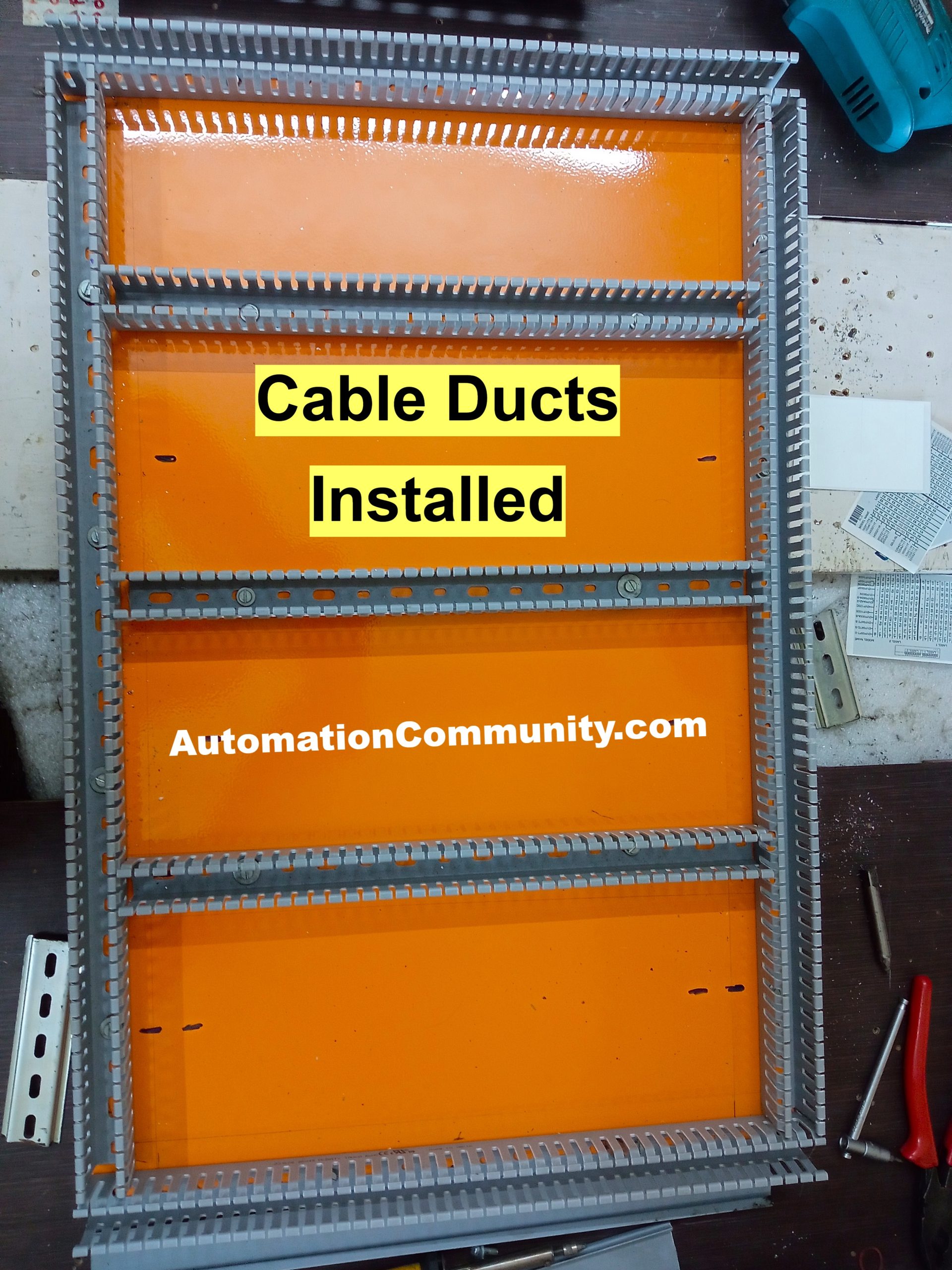 Cable Ducts Installed in PLC Cabinet