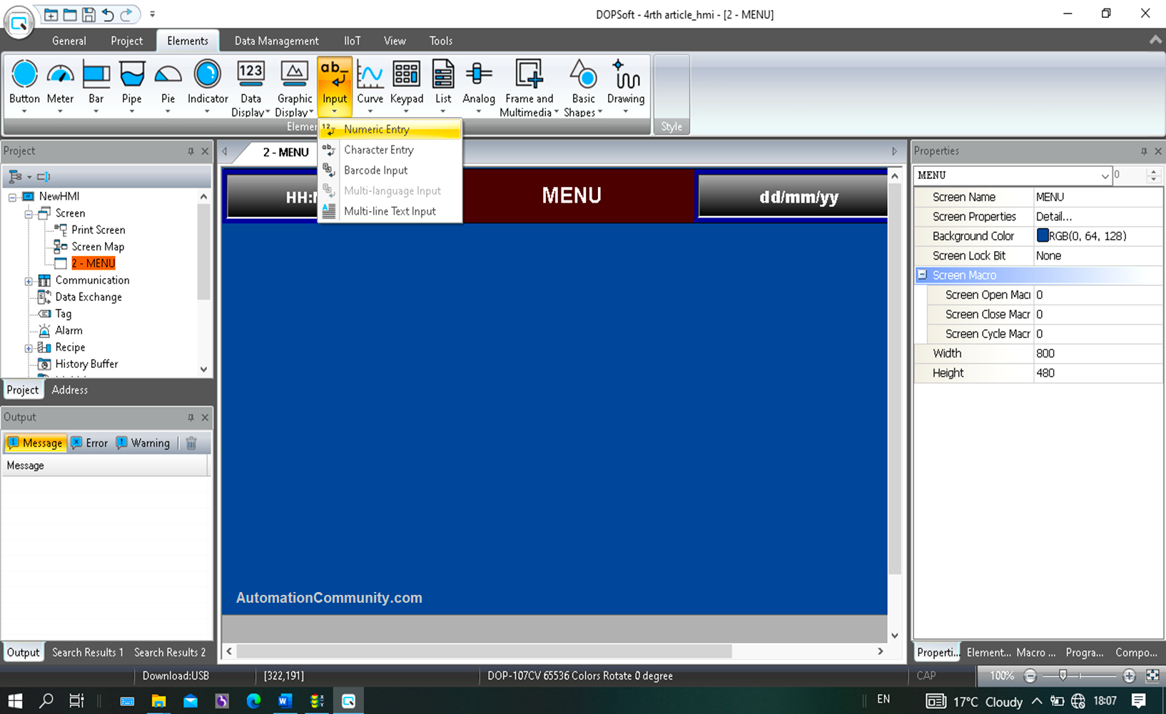 HMI Numerical Values