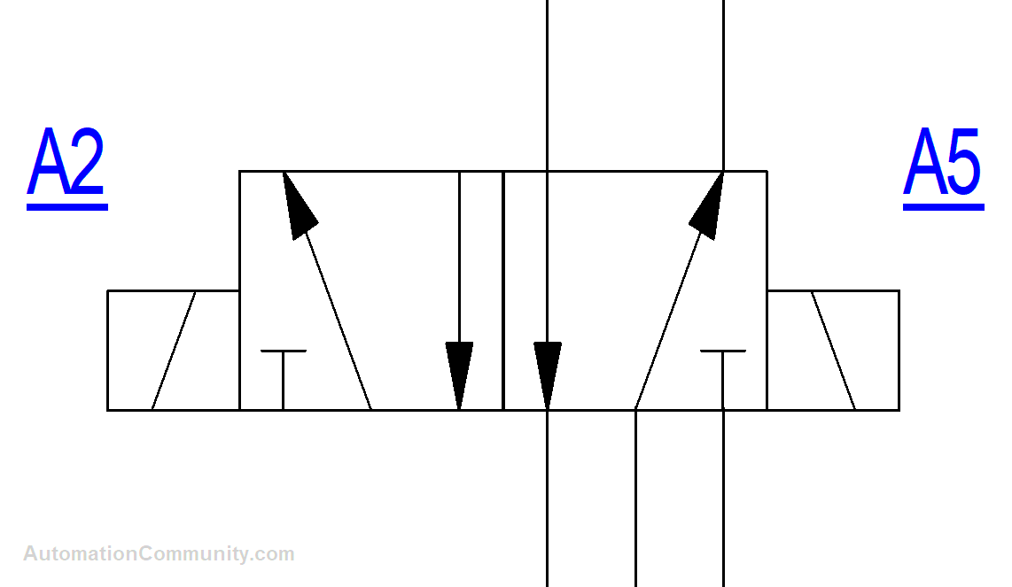 5 Ports 2 Switching Position Direction Control Valve