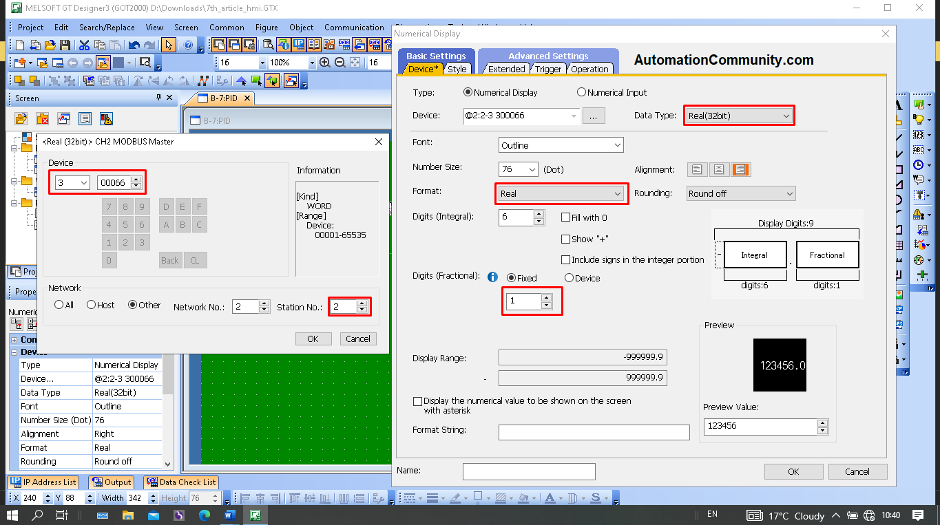 Mitsubishi PLC & HMI Modbus Configuration